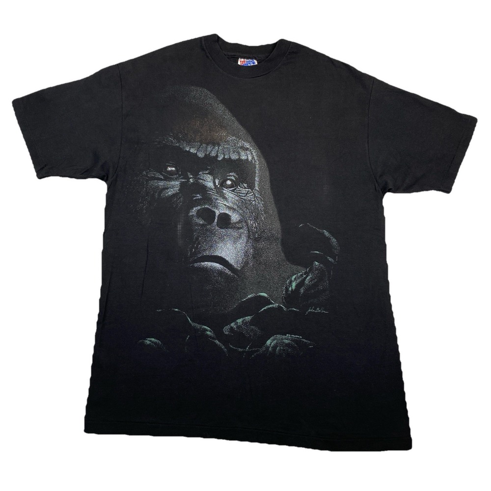 Vintage Gorilla Harlequin T-Shirt Big‎ Graphic Black Single Stitch Men's Large
